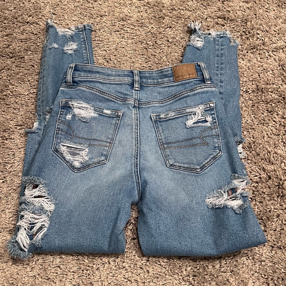 American Eagle Distressed Mom Skinny Jeans